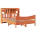 Cama sin colchón madera maciza de pino marrón cera 160x200 cm