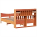 Cama sin colchón madera maciza de pino marrón cera 160x200 cm