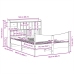 Cama sin colchón madera maciza de pino marrón cera 160x200 cm