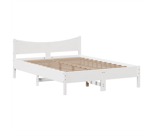 Estructura de cama sin colchón madera de pino blanca 150x200 cm