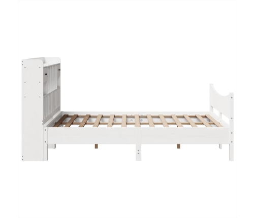 Estructura de cama sin colchón madera de pino blanca 150x200 cm