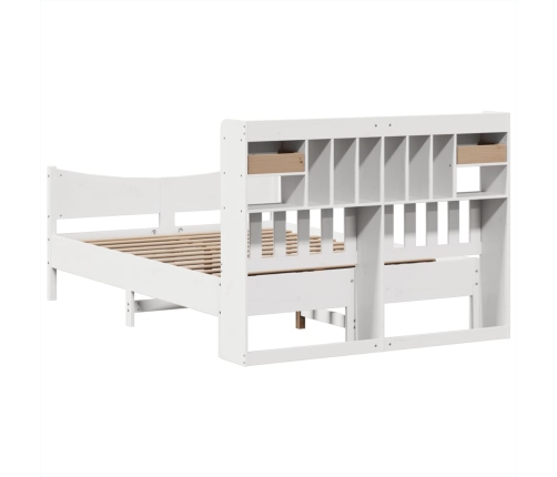 Estructura de cama sin colchón madera de pino blanca 150x200 cm