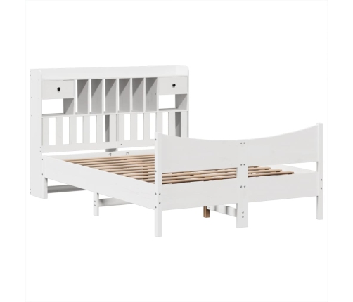 Estructura de cama sin colchón madera de pino blanca 140x200 cm