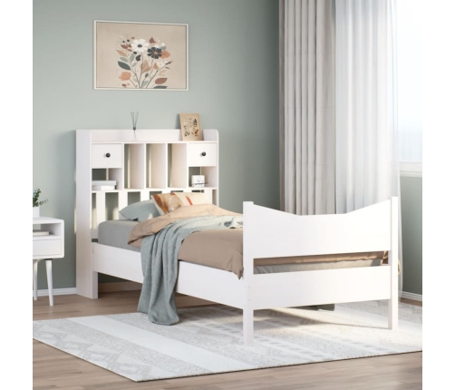 Estructura cama sin colchón madera maciza pino blanca 100x200cm