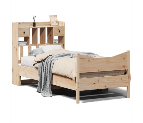 Estructura de cama sin colchón madera maciza de pino 90x200 cm