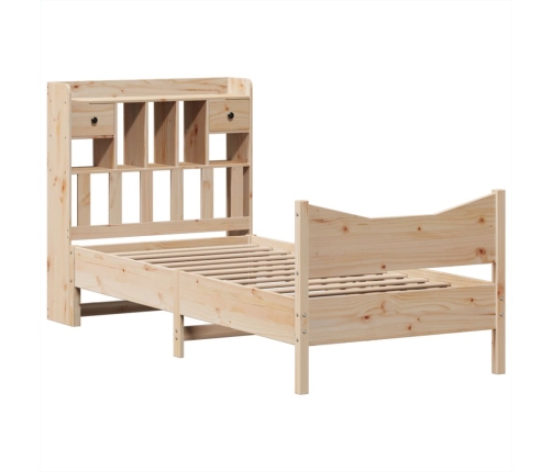 Estructura de cama sin colchón madera maciza de pino 90x200 cm