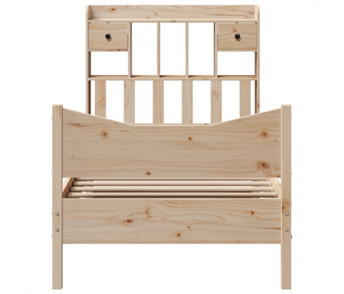 Estructura de cama sin colchón madera maciza de pino 90x200 cm
