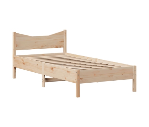 Estructura de cama sin colchón madera maciza de pino 90x200 cm