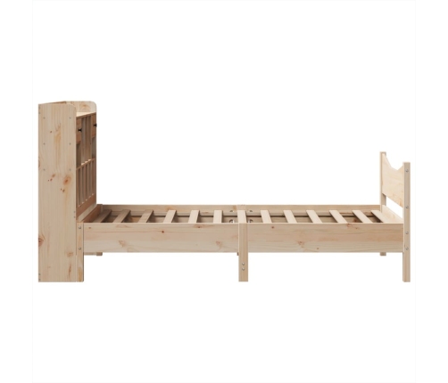 Estructura de cama sin colchón madera maciza de pino 90x200 cm
