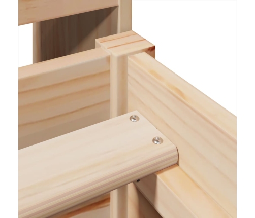 Estructura de cama sin colchón madera maciza de pino 90x200 cm