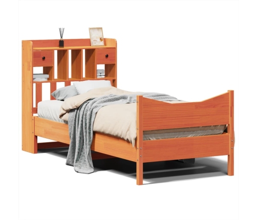 Estructura de cama sin colchón madera de pino marrón 90x200 cm