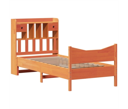 Estructura de cama sin colchón madera de pino marrón 90x200 cm