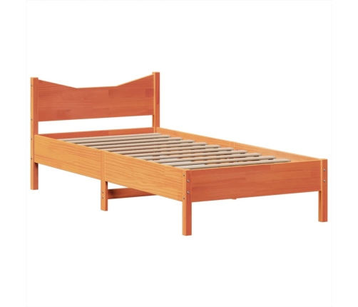 Estructura de cama sin colchón madera de pino marrón 90x200 cm