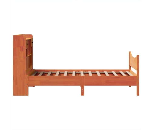 Estructura de cama sin colchón madera de pino marrón 90x200 cm