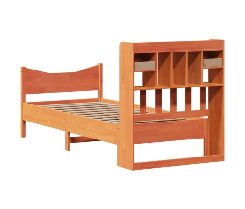 Estructura de cama sin colchón madera de pino marrón 90x200 cm