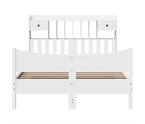 Estructura de cama sin colchón madera de pino blanca 140x190 cm