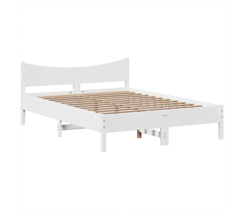 Estructura de cama sin colchón madera de pino blanca 140x190 cm