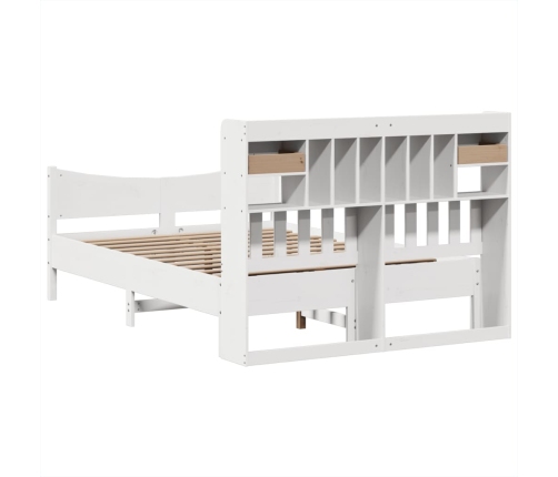 Estructura de cama sin colchón madera de pino blanca 140x190 cm