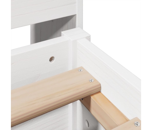 Estructura de cama sin colchón madera de pino blanca 140x190 cm