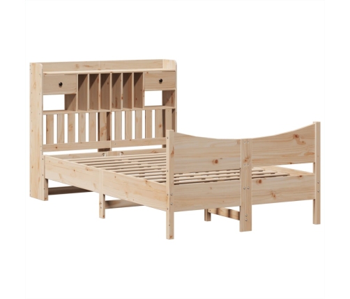 Estructura de cama sin colchón madera maciza de pino 135x190 cm