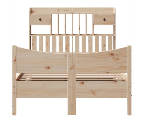 Estructura de cama sin colchón madera maciza de pino 135x190 cm