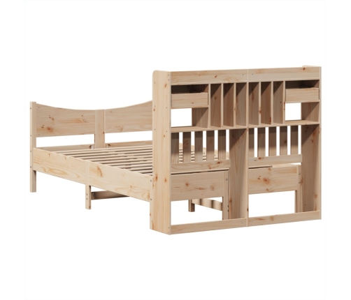 Estructura de cama sin colchón madera maciza de pino 135x190 cm