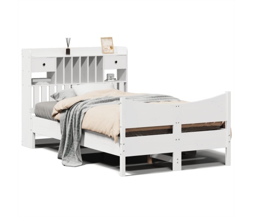 Estructura de cama sin colchón madera de pino blanco 135x190 cm