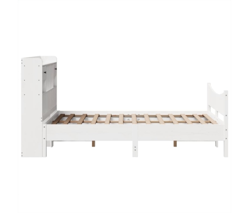 Estructura de cama sin colchón madera de pino blanco 135x190 cm