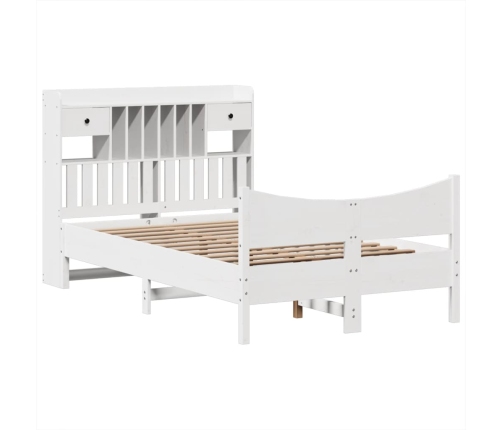 Estructura de cama sin colchón madera maciza blanca 120x190 cm