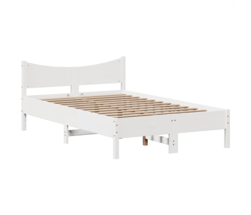 Estructura de cama sin colchón madera maciza blanca 120x190 cm