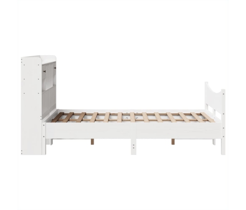 Estructura de cama sin colchón madera maciza blanca 120x190 cm