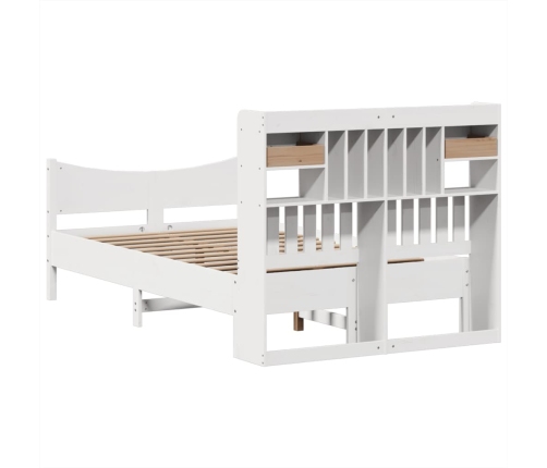 Estructura de cama sin colchón madera maciza blanca 120x190 cm