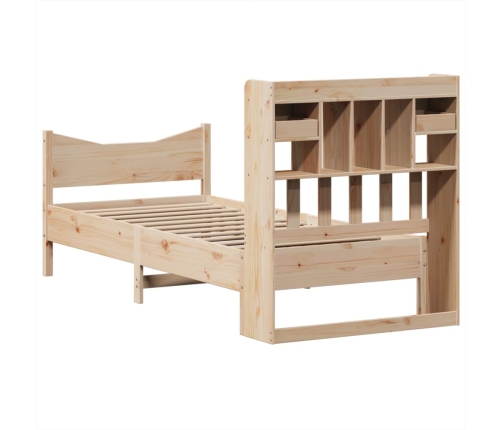 Estructura de cama sin colchón madera maciza de pino 90x190 cm