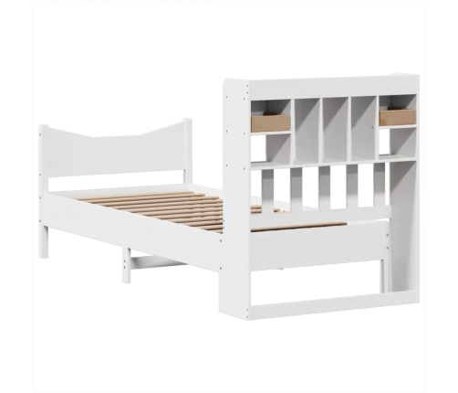 Estructura de cama sin colchón madera maciza blanca 90x190 cm