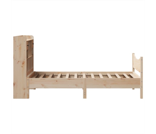 Estructura de cama sin colchón madera maciza pino 75x190 cm