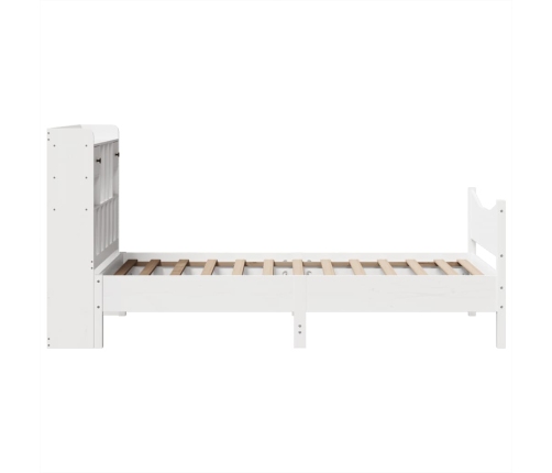 Estructura de cama sin colchón madera maciza blanca 75x190 cm