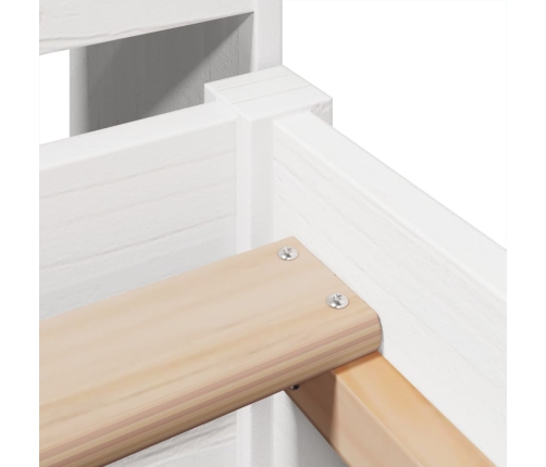 Estructura de cama sin colchón madera maciza blanca 75x190 cm