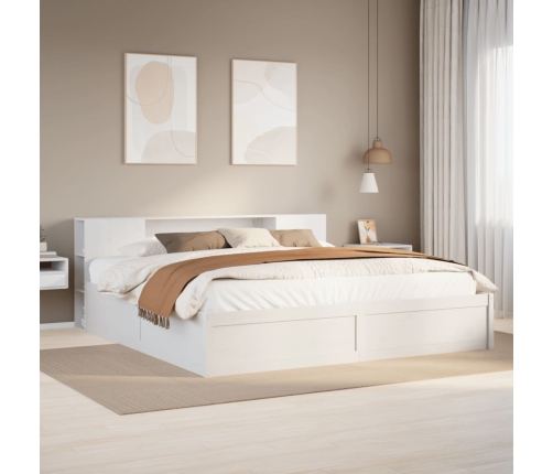 Cama sin colchón madera maciza de pino blanca 180x200 cm