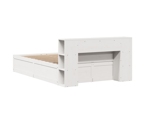 Estructura de cama sin colchón madera de pino blanca 120x200 cm