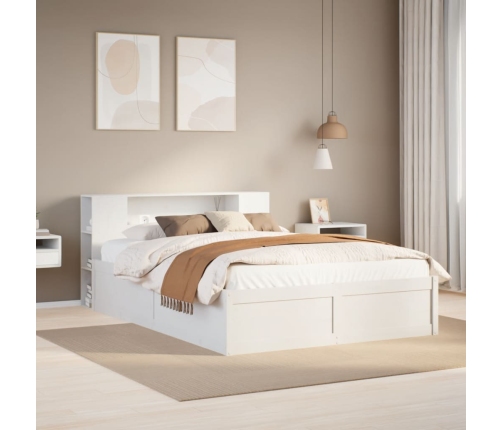 Estructura de cama sin colchón madera de pino blanca 120x200 cm