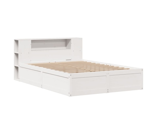 Estructura de cama sin colchón madera de pino blanca 140x190 cm