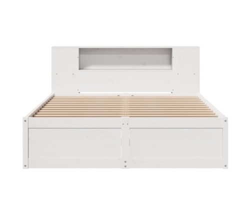 Estructura de cama sin colchón madera de pino blanca 140x190 cm