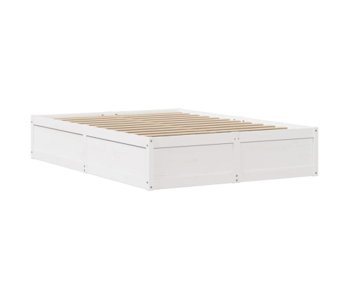 Estructura de cama sin colchón madera de pino blanca 140x190 cm