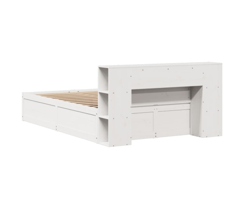 Estructura de cama sin colchón madera de pino blanca 140x190 cm