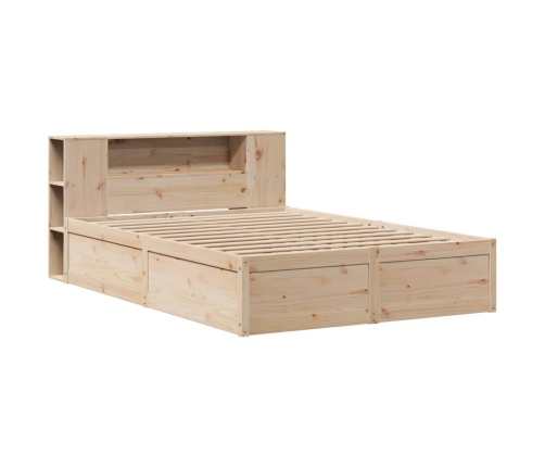 Estructura de cama sin colchón madera maciza de pino 135x190 cm