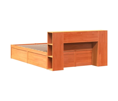 Estructura de cama sin colchón madera maciza marrón 135x190 cm