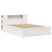 Estructura de cama sin colchón madera maciza blanca 120x190 cm