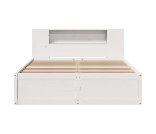 Estructura de cama sin colchón madera maciza blanca 120x190 cm