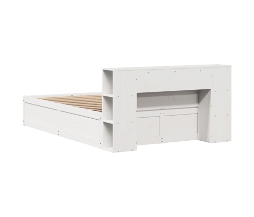 Estructura de cama sin colchón madera maciza blanca 120x190 cm