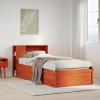 Cama sin colchón madera maciza de pino marrón cera 100x200 cm